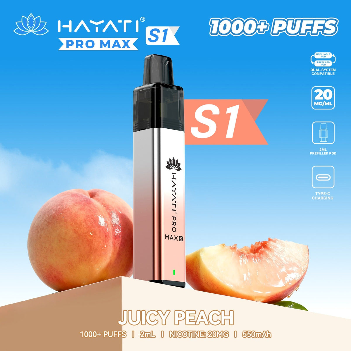 Hayati Pro Max S1 1000 Plus Prefilled Pod Kit