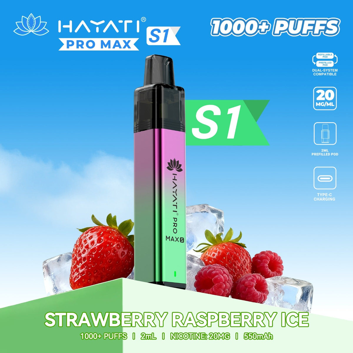 Hayati Pro Max S1 1000 Plus Prefilled Pod Kit