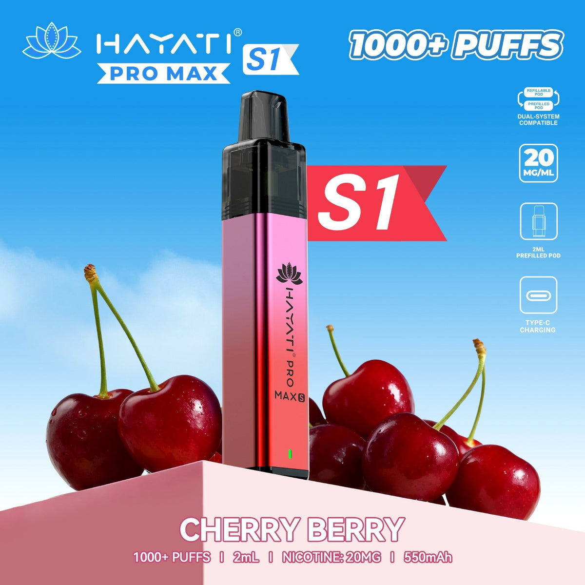 Hayati Pro Max S1 1000 Plus Prefilled Pod Kit