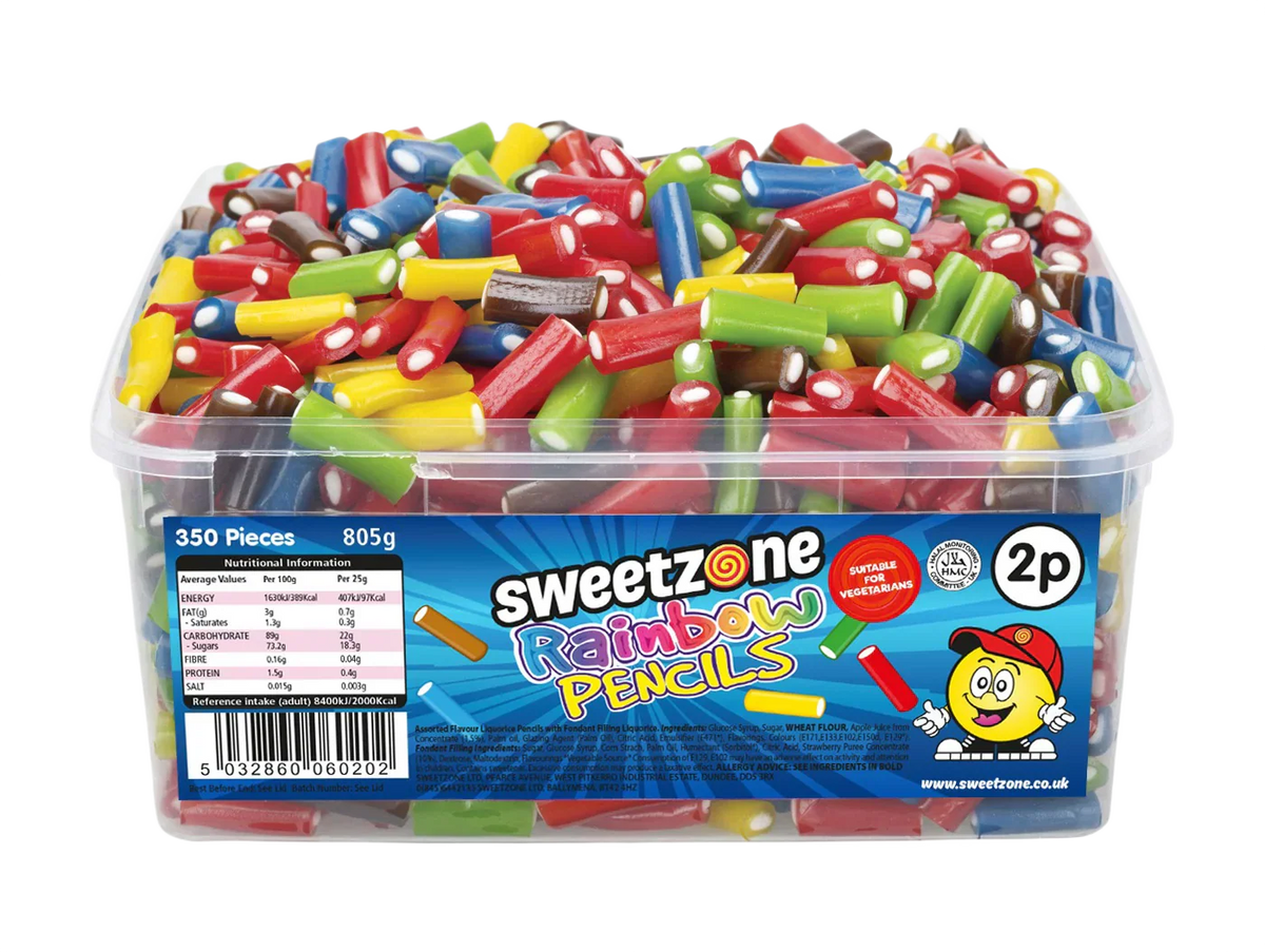 Sweetzone Rainbow 2p Pencils 805g Candies