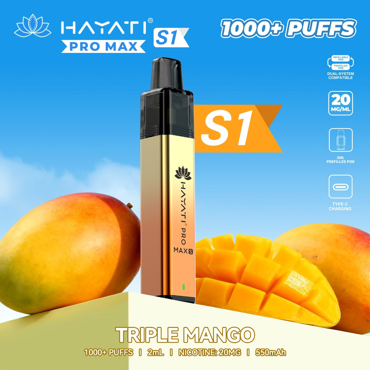 Hayati Pro Max S1 1000 Plus Prefilled Pod Kit