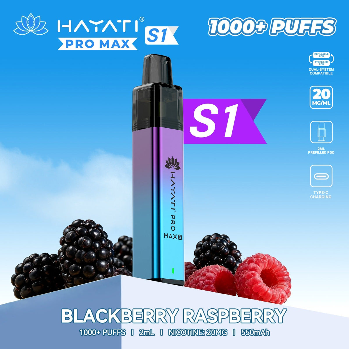 Hayati Pro Max S1 1000 Plus Prefilled Pod Kit