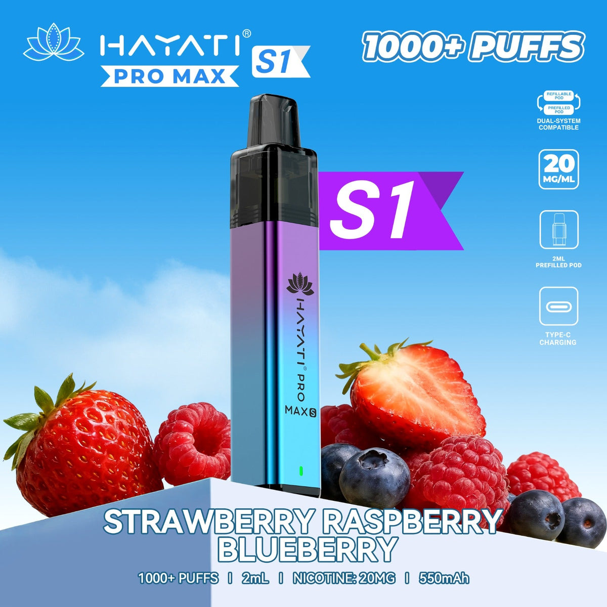 Hayati Pro Max S1 1000 Plus Prefilled Pod Kit