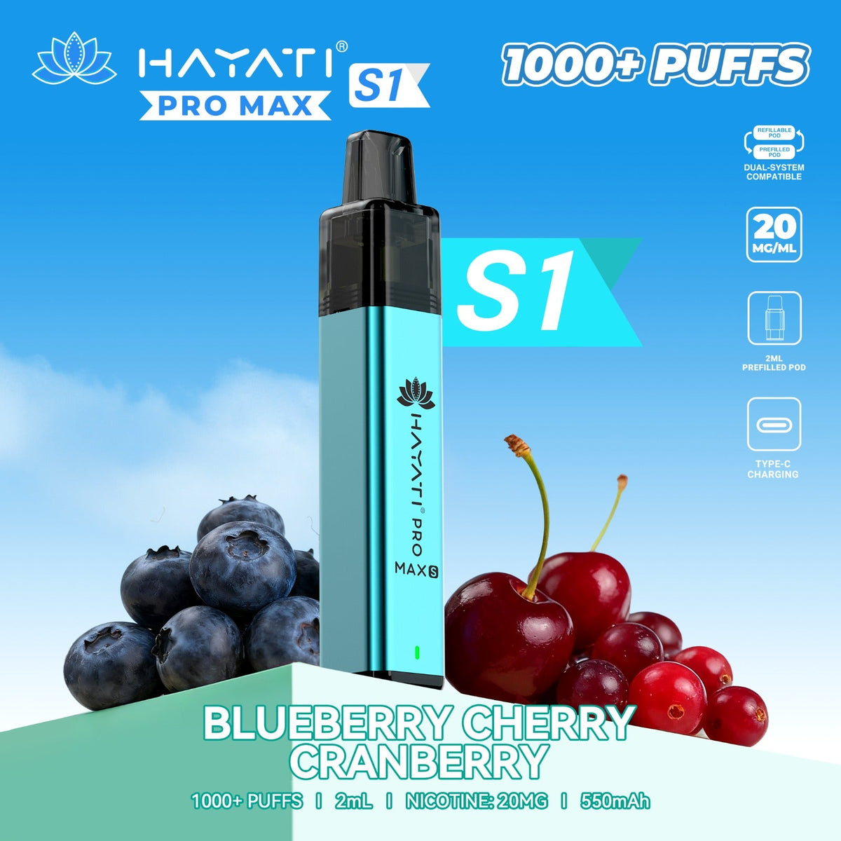 Hayati Pro Max S1 1000 Plus Prefilled Pod Kit