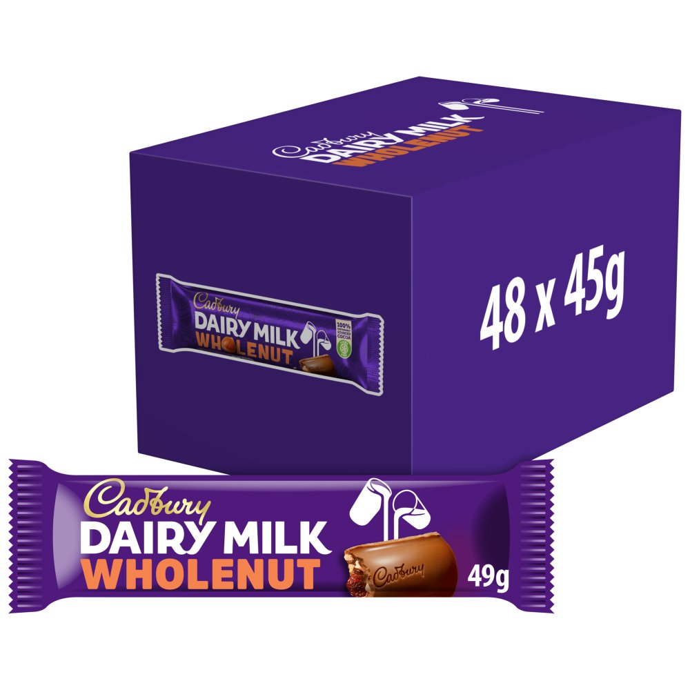 Cadbury Dairy Milk Wholenut Chocolate Bar [48x45g]