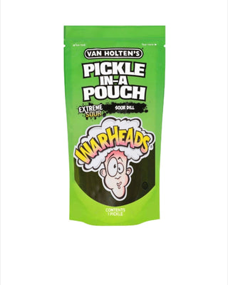 WARHEADS EXTREME SOUR DILL  - PICKLE IN A POUCH VAN HOLTENS (12PK)
