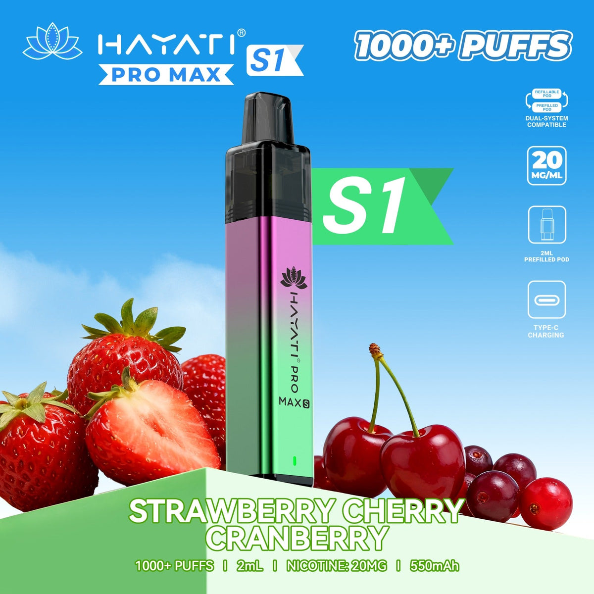 Hayati Pro Max S1 1000 Plus Prefilled Pod Kit