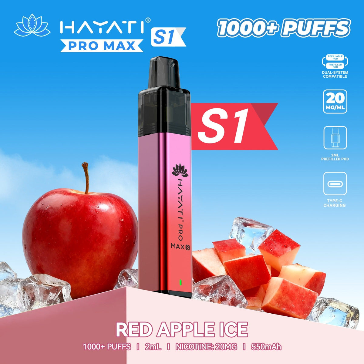 Hayati Pro Max S1 1000 Plus Prefilled Pod Kit