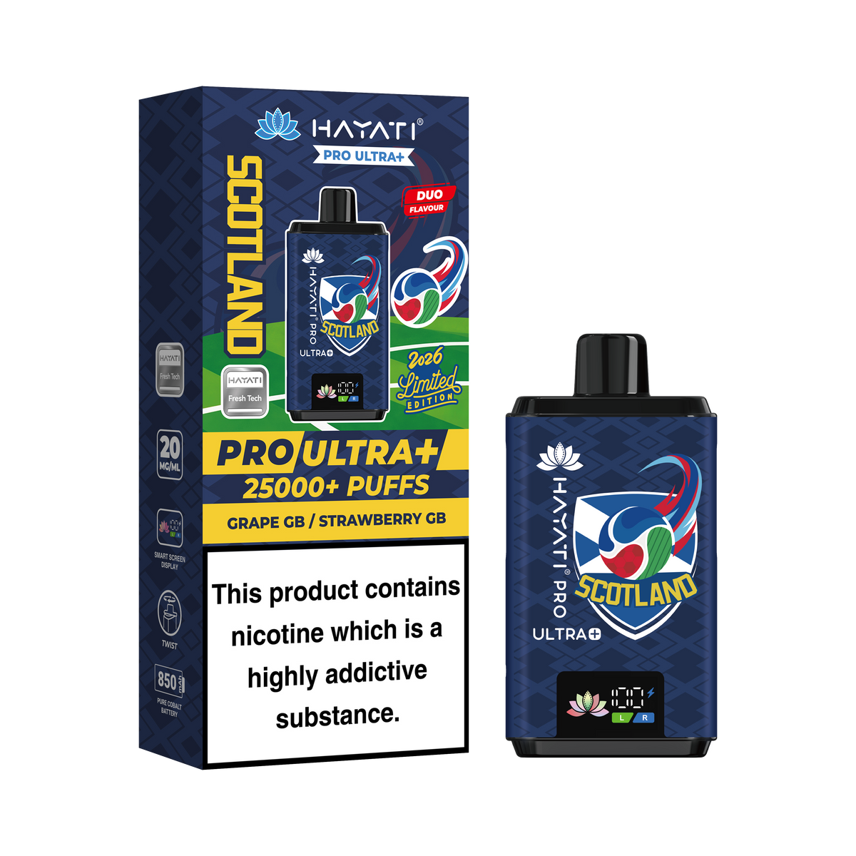 Hayati Pro Ultra+ 25K World Cup Edition - Scotland Vape Kit 20mg