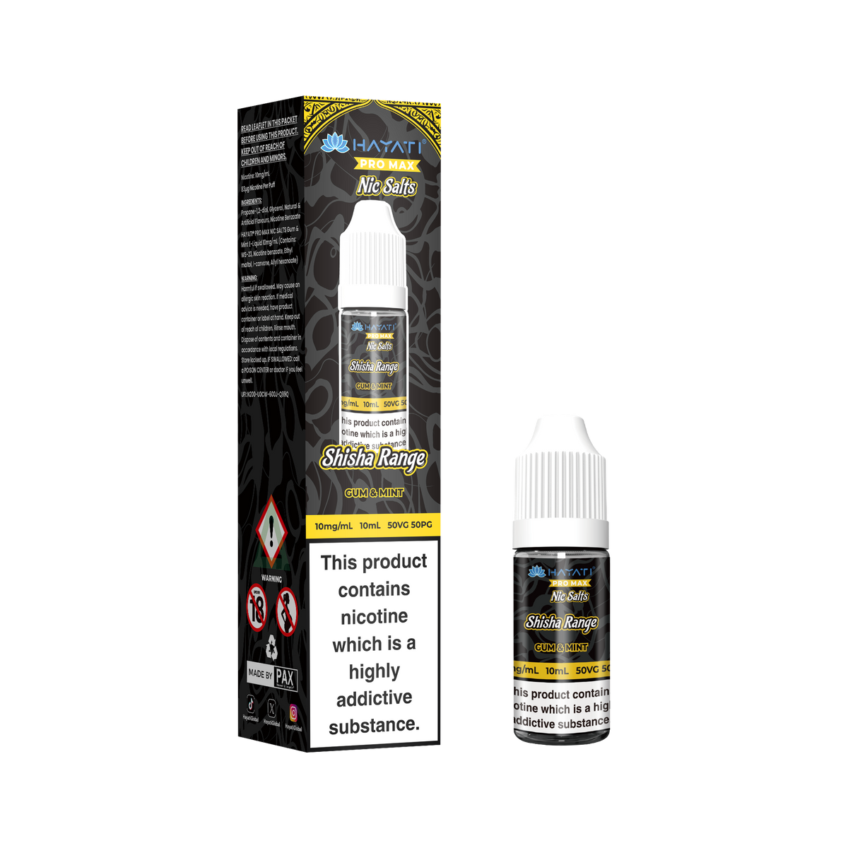 Hayati Pro Max Shisha Range Nic Salts 10MG