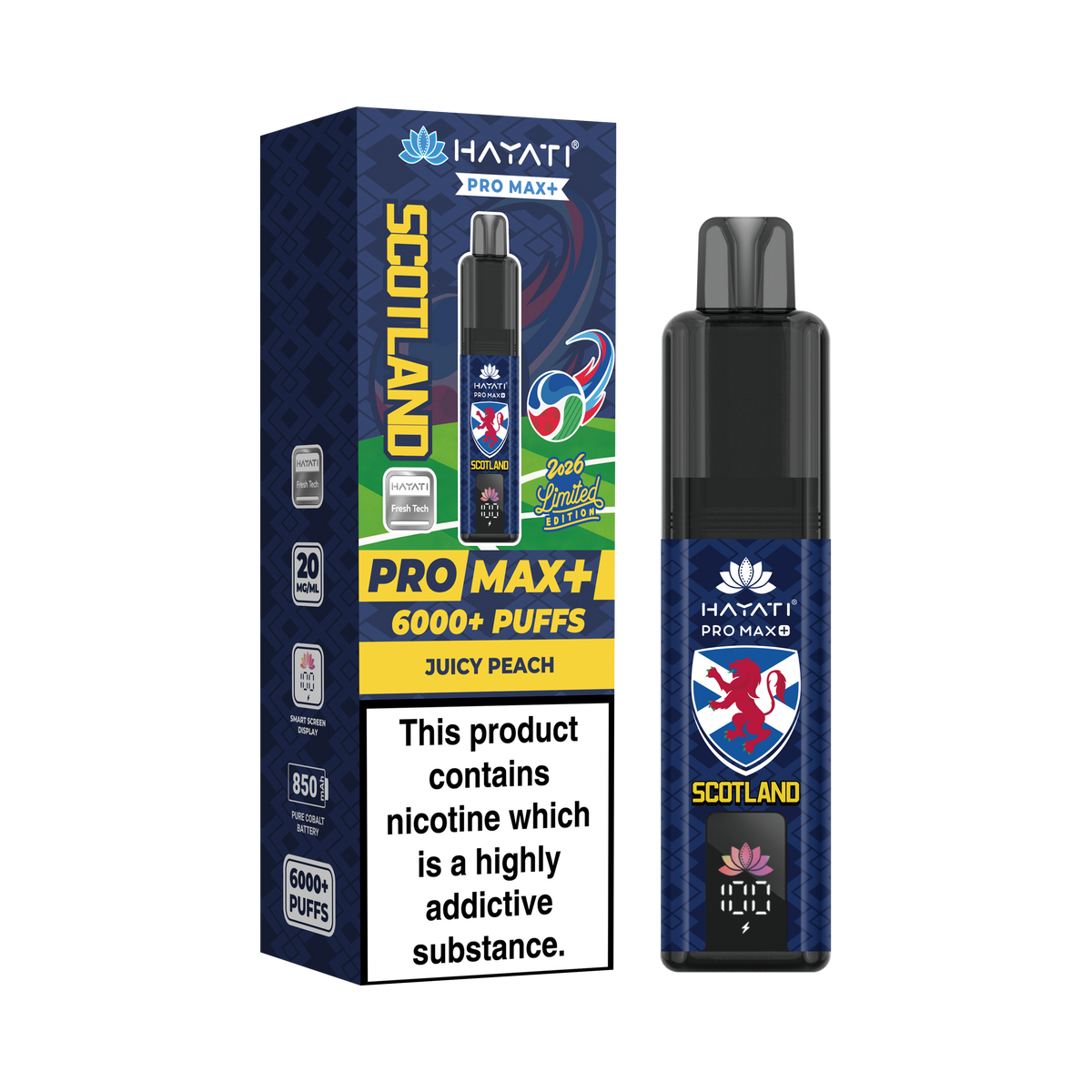 Hayati Pro Max+ 6K World Cup Edition - Scotland Vape Kit 20mg