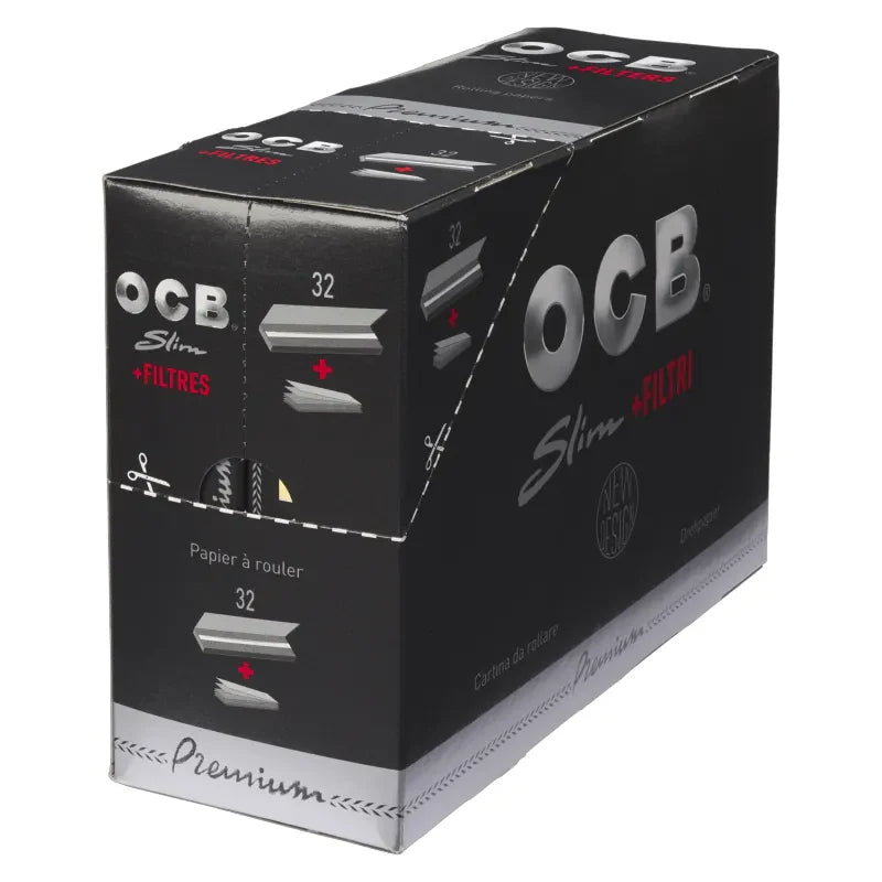 OCB Black Combi Premium slim Paper+Tips 32 Booklets [24]