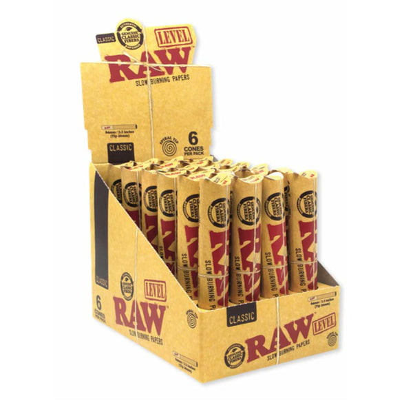 RAW Classic 1¼ Size 6 Pack Cones - 32 Pack Per Box