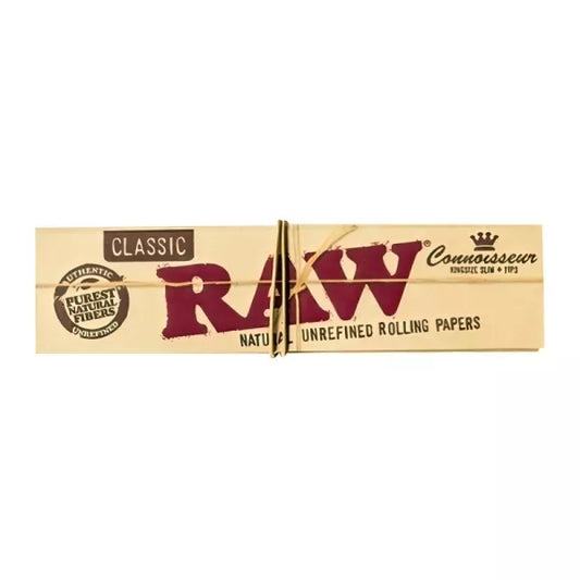 Raw Connoisseur Classic King Size Slim Paper & Tips 24 packs