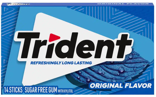 Trident Sugar Free Chewing Gum 14 Sticks Pack of 12