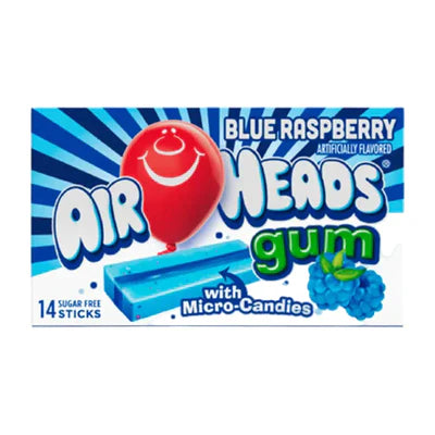 Airheads Blue Raspberry Chewing Gum 14 Sticks 40g