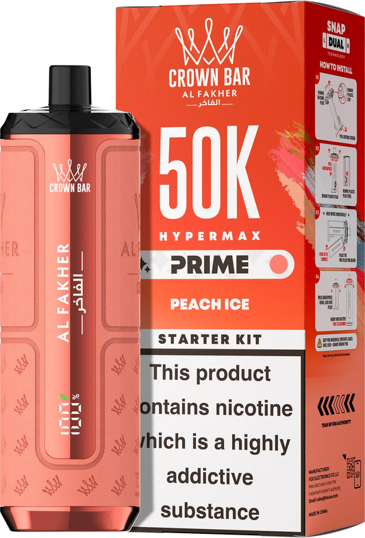 Al Fakher 50K Peach Ice Hypermax Prime Prefilled Pod Kit