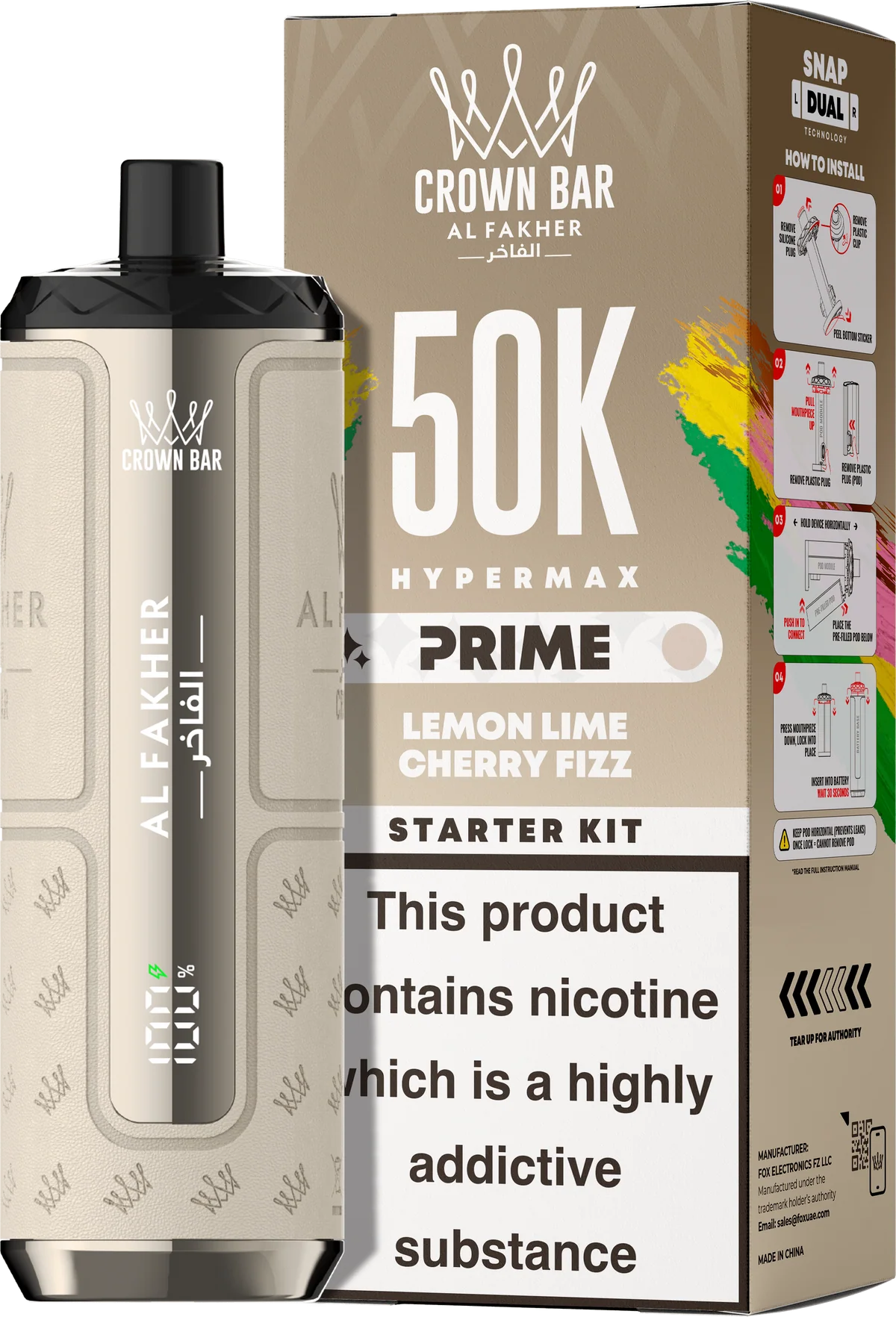 Al Fakher 50K Lemon Lime Hypermax Prime Prefilled Pod Kit