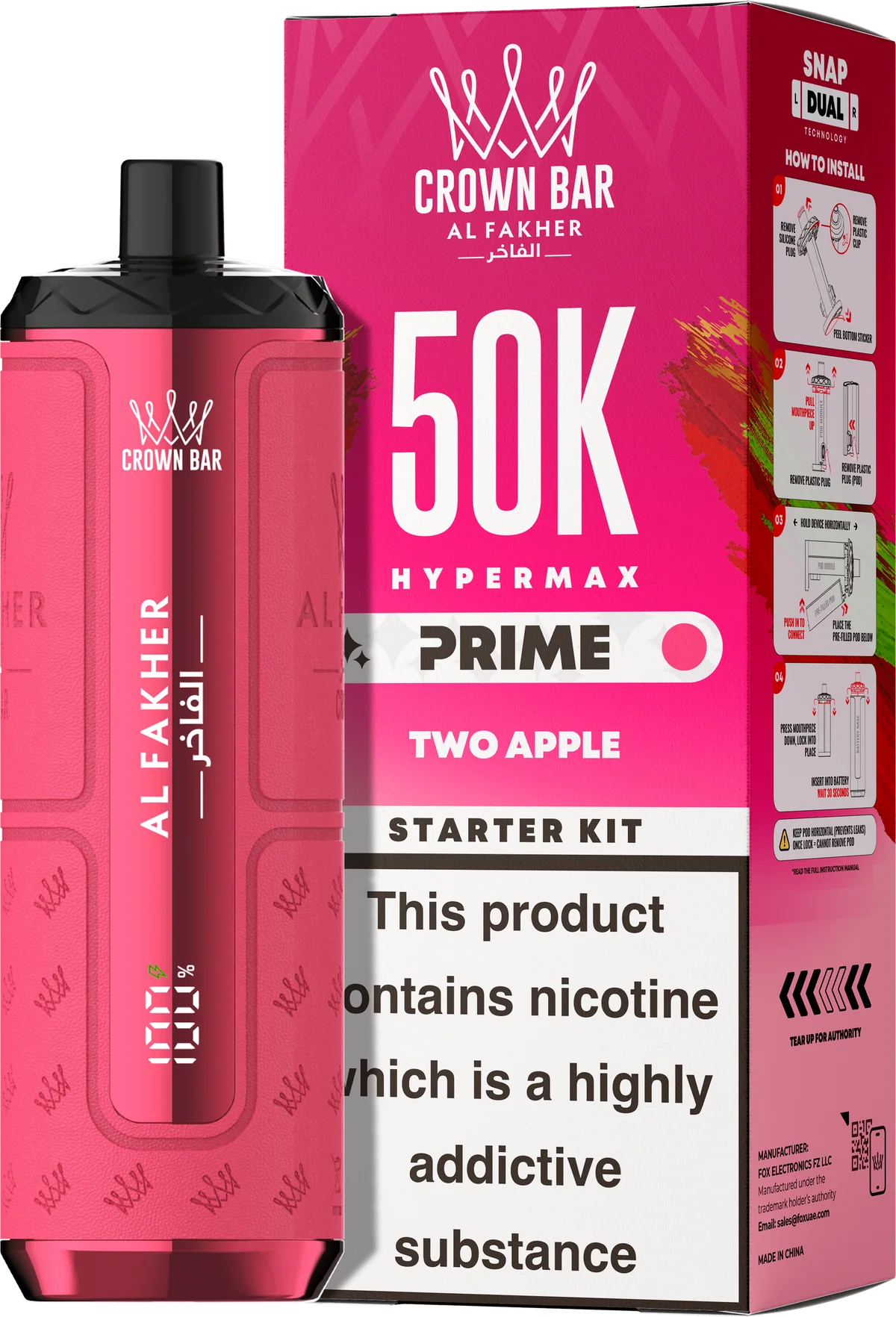 Al Fakher 50K Two Apple Hypermax Prime Prefilled Pod Kit