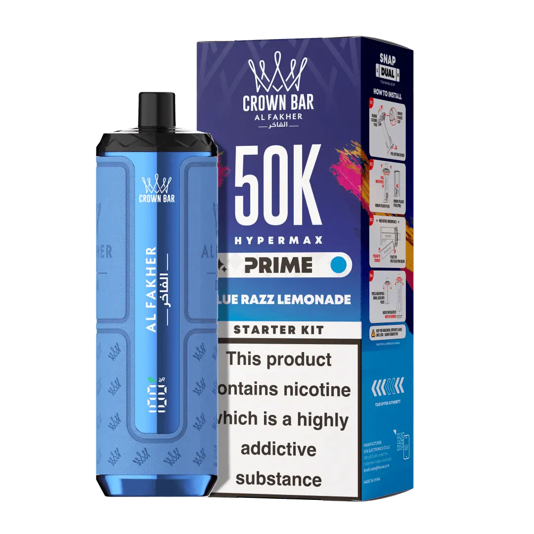 Al Fakher 50K Blue Razz Lemonade Hypermax Prime Prefilled Pod Kit