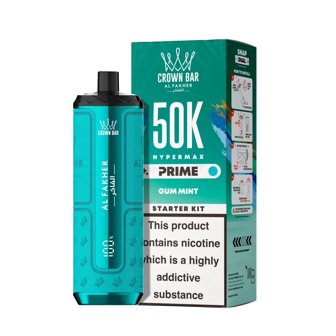 Al Fakher 50K Gum Mint Hypermax Prime Prefilled Pod Kit