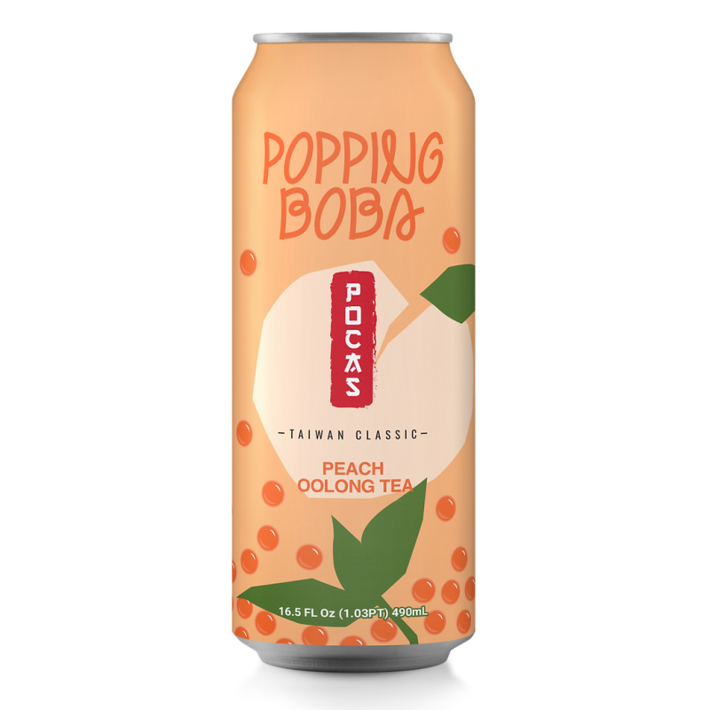 POCAS POPPING BOBA PEACH OOLONG TEA [24x490ml] - NPM