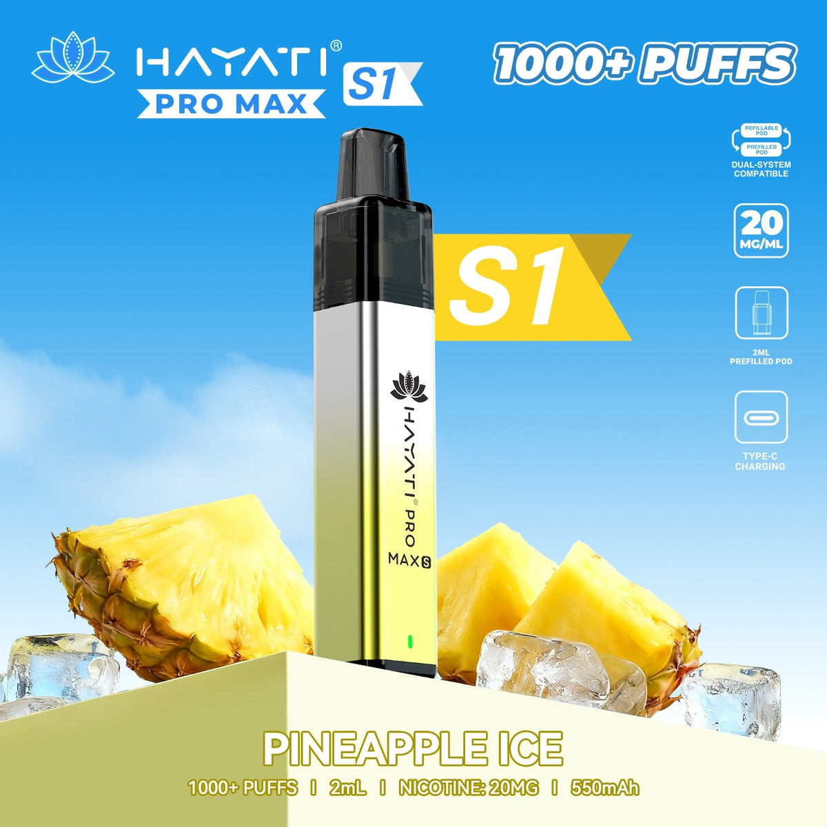 Hayati Pro Max S1 1000 Plus Prefilled Pod Kit
