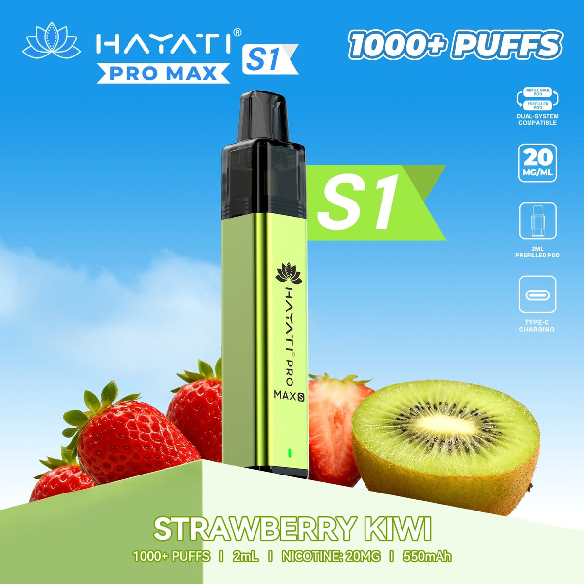 Hayati Pro Max S1 1000 Plus Prefilled Pod Kit