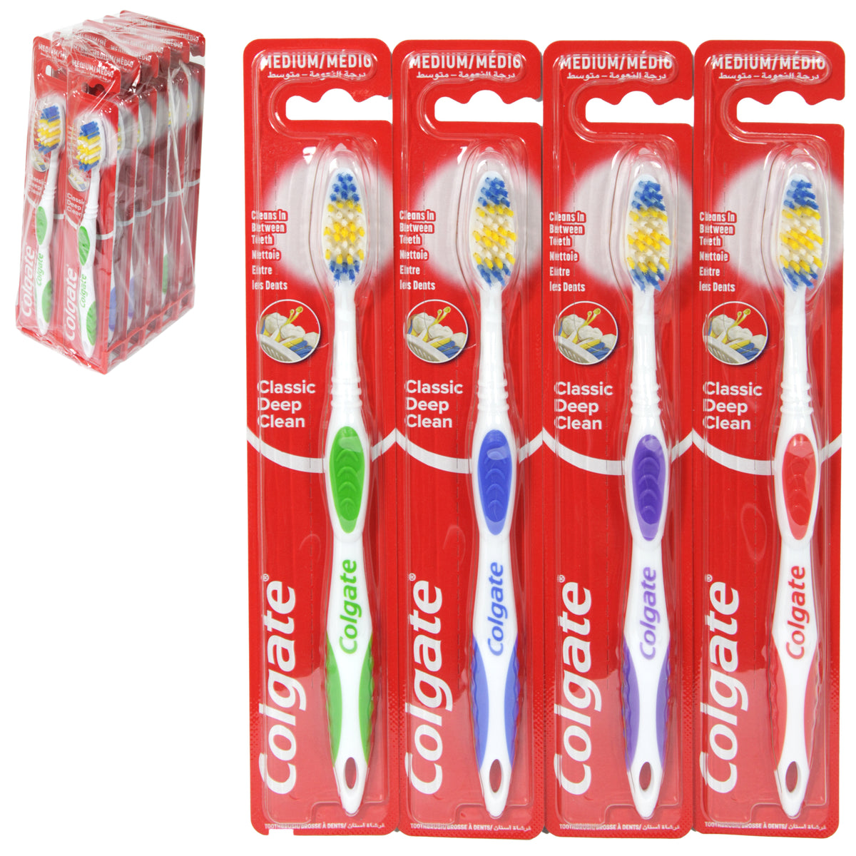 Colgate Classic Deep Clean Medium Toothbrush x 12