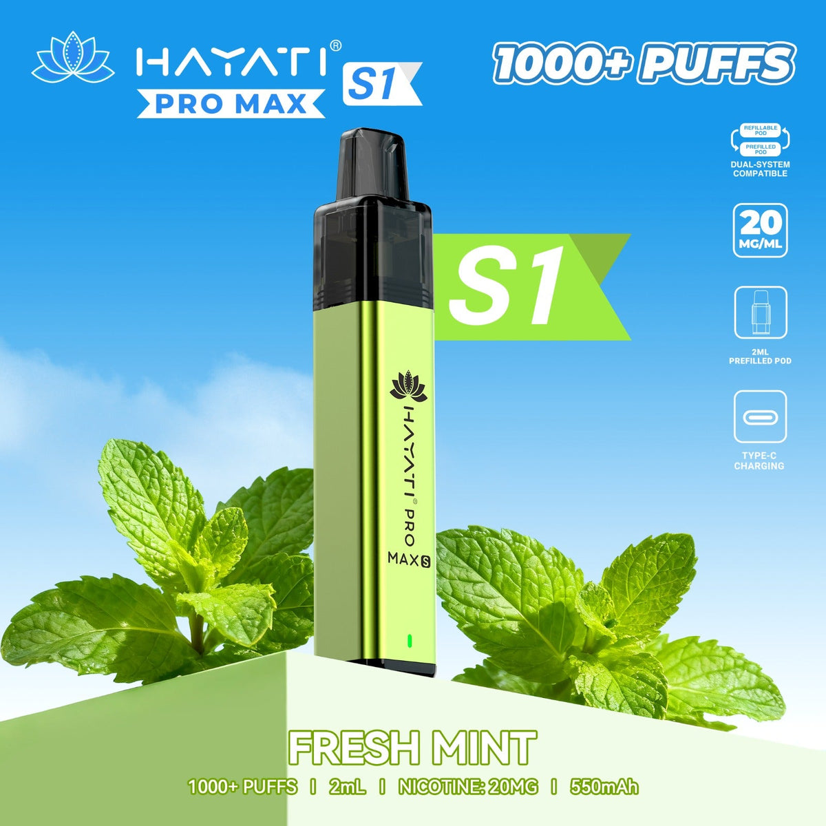 Hayati Pro Max S1 1000 Plus Prefilled Pod Kit
