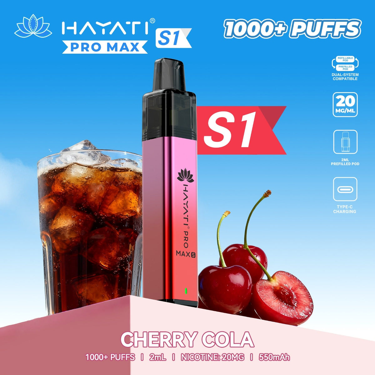 Hayati Pro Max S1 1000 Plus Prefilled Pod Kit