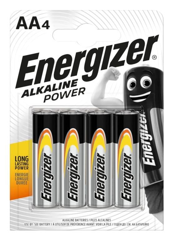 Energizer AA Power Alkaline Batteries - Pack of 4