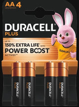 Duracell Plus AA Batteries Power Boost 4pcs/pack