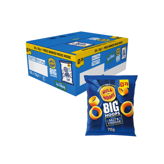 Hula Hoops Big Hoops Salt & Vinegar [20x70g]