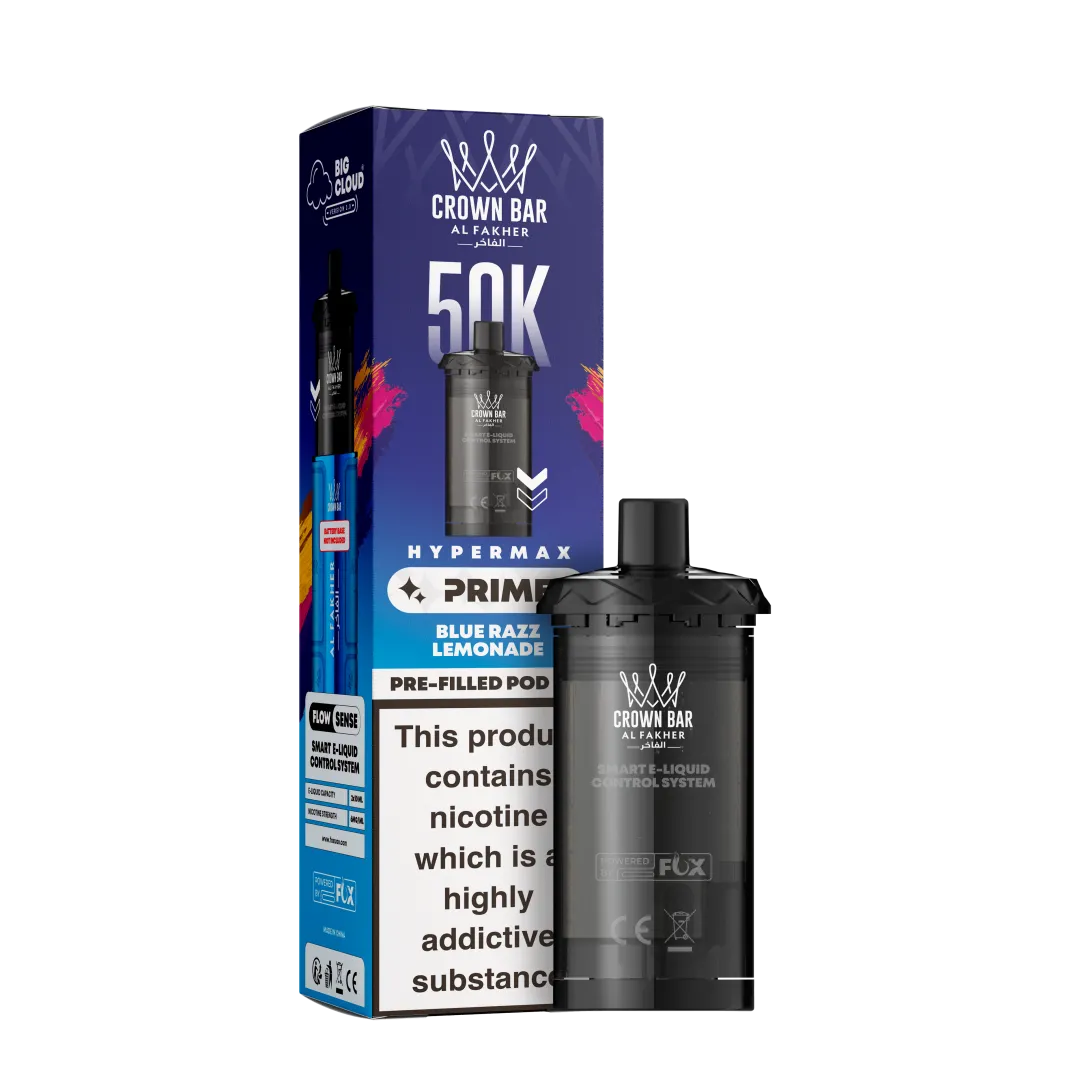 Al Fakher 50K Blue Razz Lemonade Hypermax Prime Prefilled Pod
