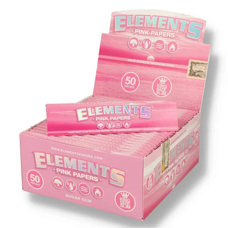 Elements PINK slim King Size 50's Ultra thin papers [30]